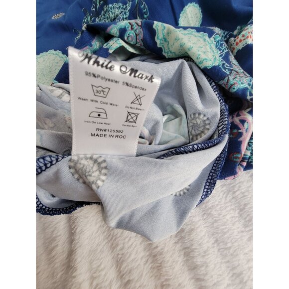 White Mark Women's Medium Erie Tunic Top with Side Pockets & Shark Bite Hem - Picture 4 of 8